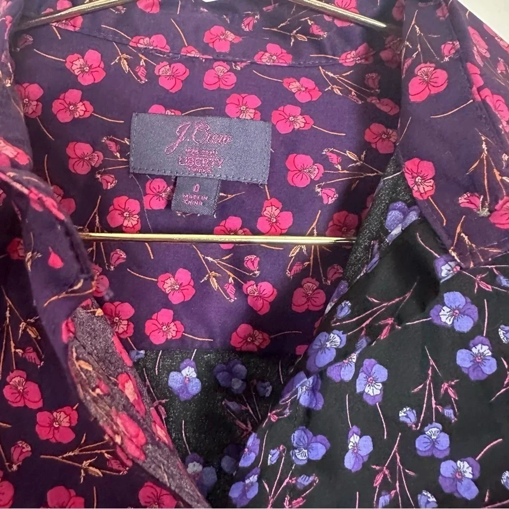 J. Crew Slim Perfect Shirt In Liberty Mixed Prints Size 0